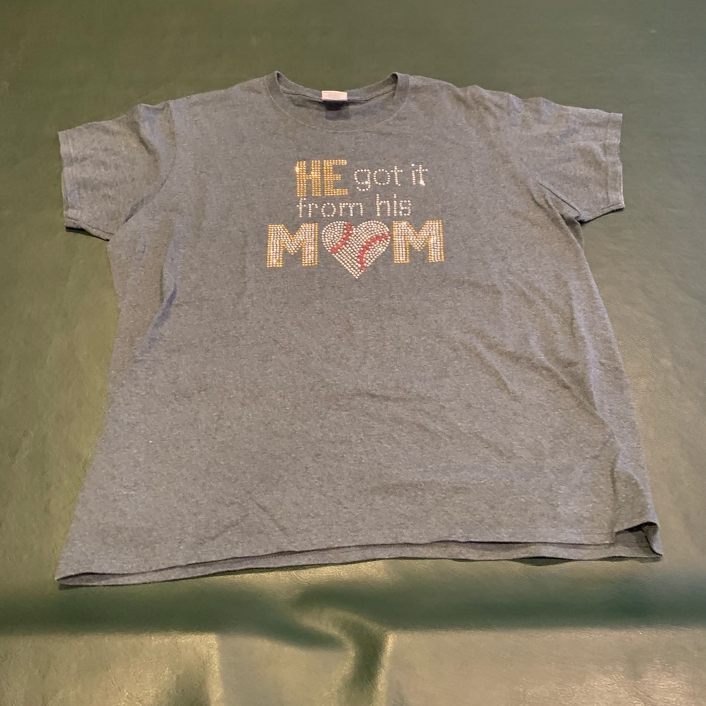 He Got It From His Mom baseball mom Tshirt